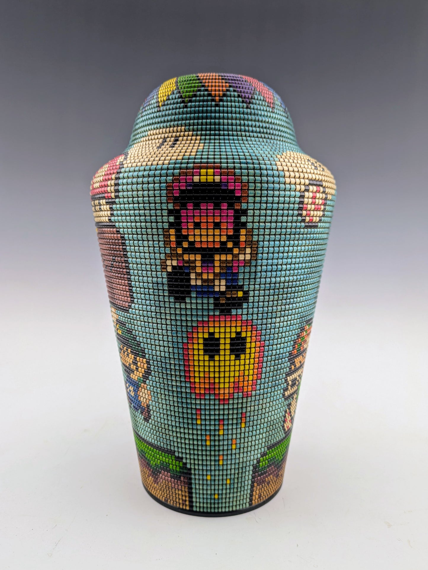 Pixelized Vase by Simon Roy. Fan art Freezed frame of Super Mario World characters. Handcrafted in Canada. roysbox.com