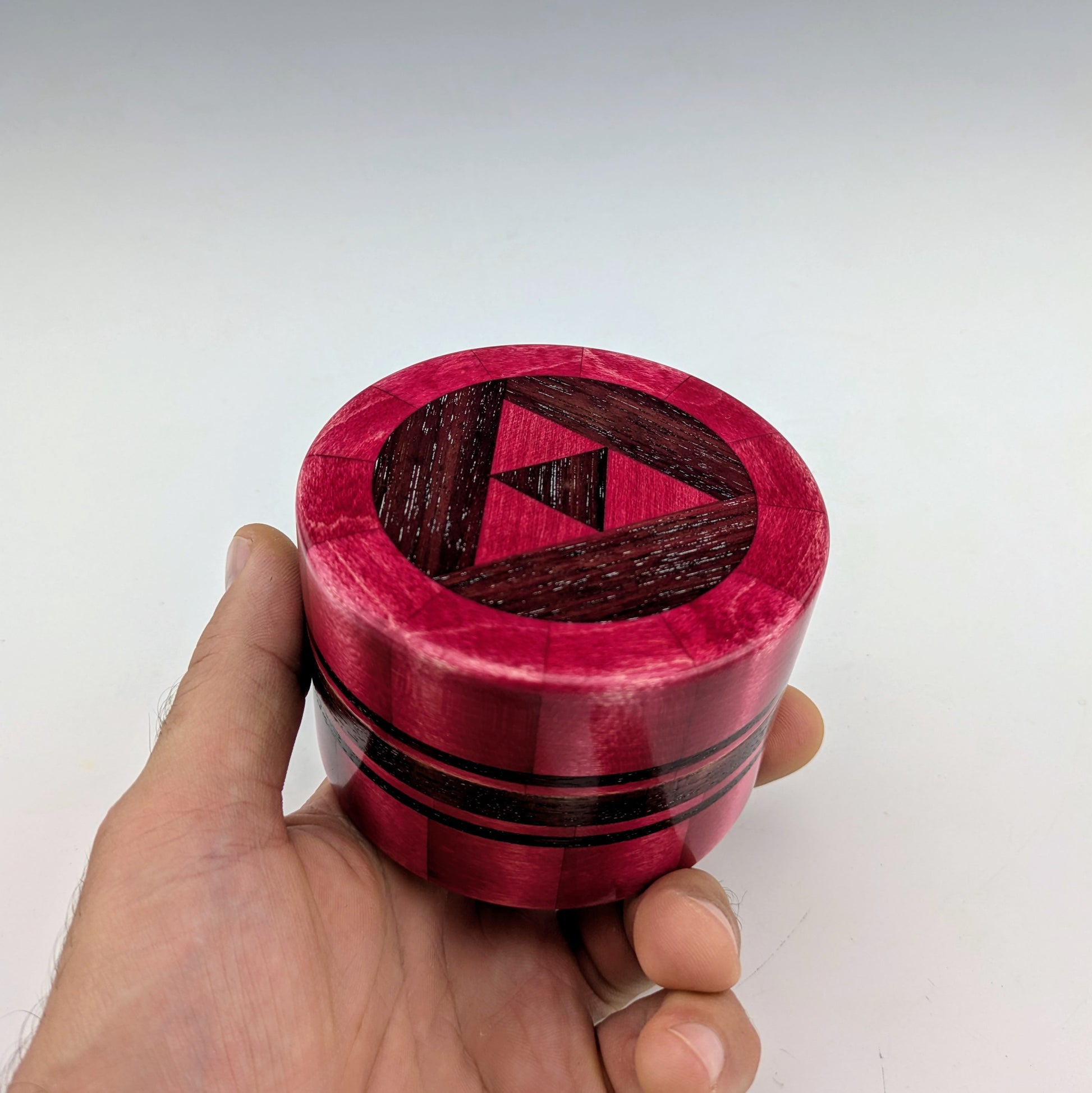 Small box made of dyed maple and walnut. Made in Canada by roysbox