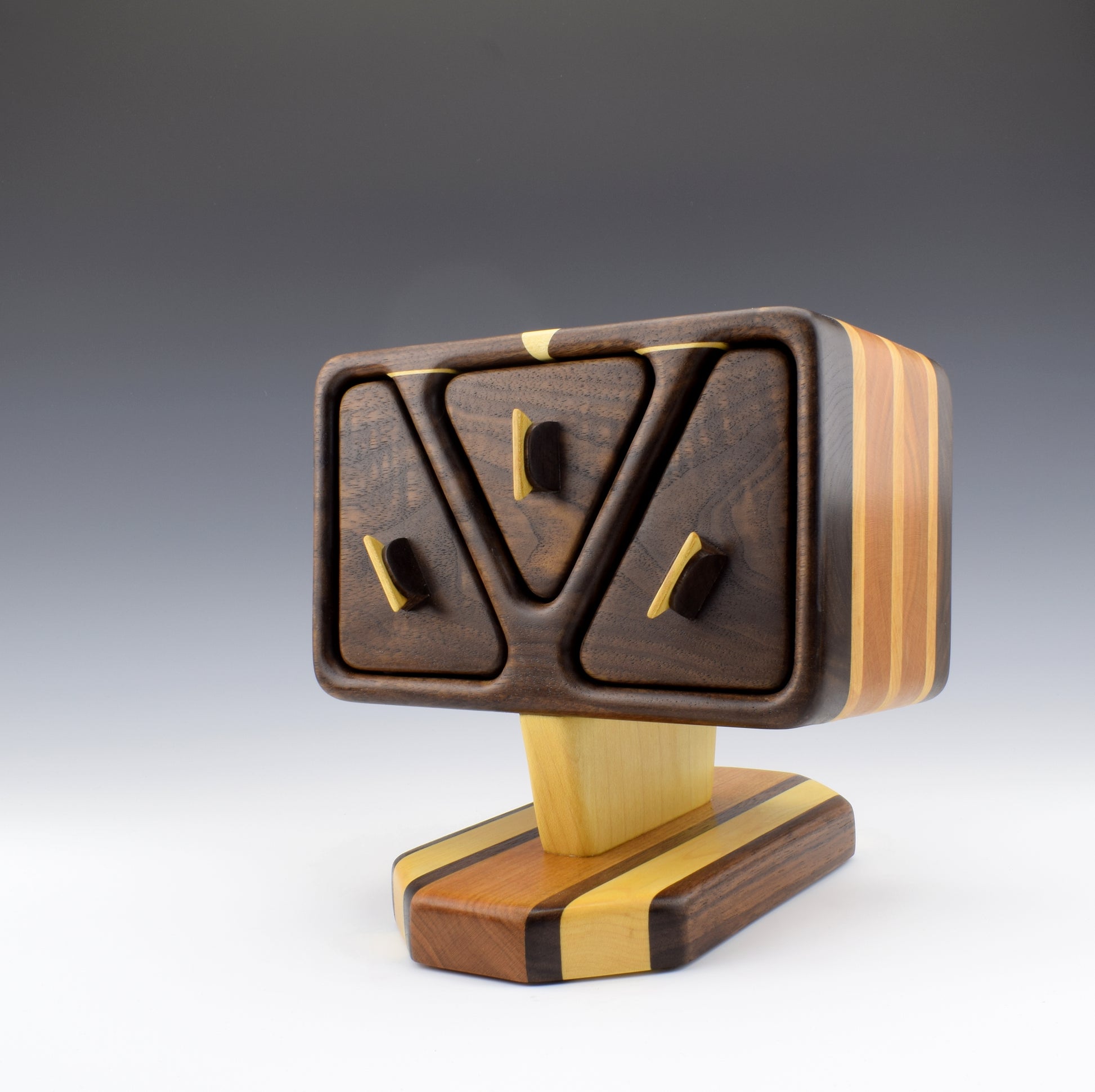 Bandsaw Box By Simon Roy. Walnut, cherry, maple. Made in canada
